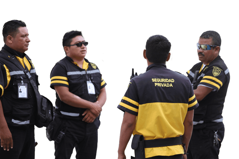 Equipo de guardias de seguridad privada GVI en Cancún